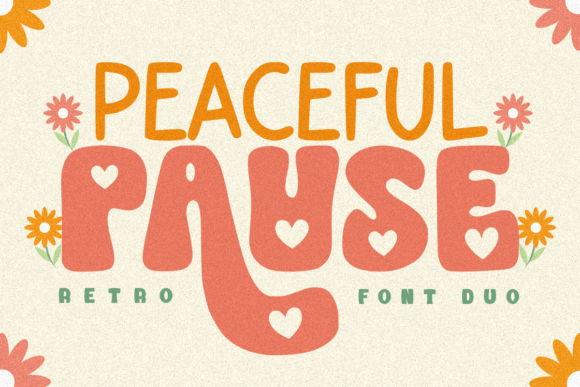 Peaceful Pause Duo: A Playful Display Font for Handmade Products